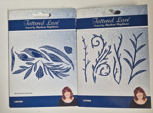 Tattered lace leaves stems - tattered, &