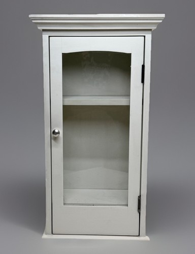 Vtg white wood glass door - white,