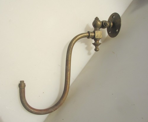 Victorian brass gas wall light - gas,