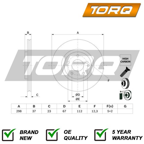 Brake disc front torq - front, fits