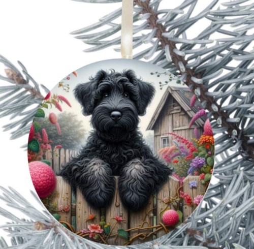 Russian black terrier dog - black,