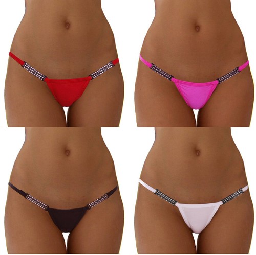 Black diamante string - black, g-string