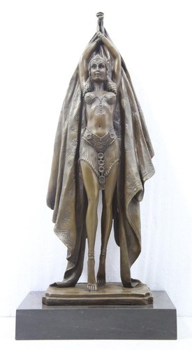 Art deco bronze egyptian lady - bronze,