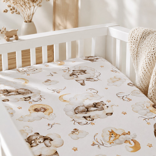 Brown teddy bears fitted - brown,
