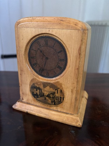Mauchline ware clock money - clock, box