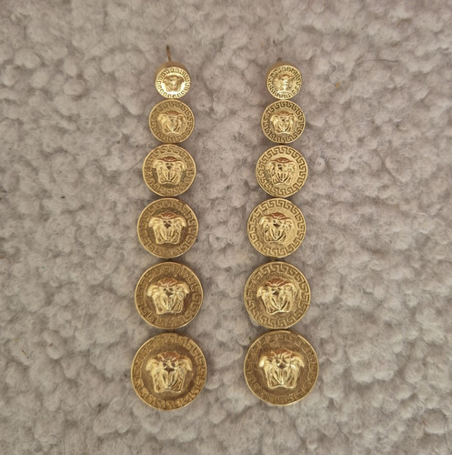 Versace gold tone medusa coin - gold,