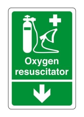 Oxygen resuscitator arrow - , down
