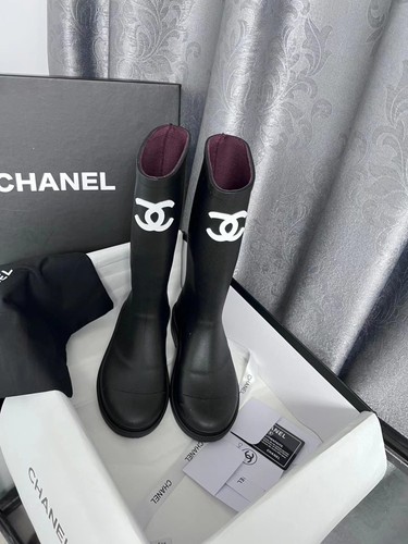 Chanel rubber rain boots
