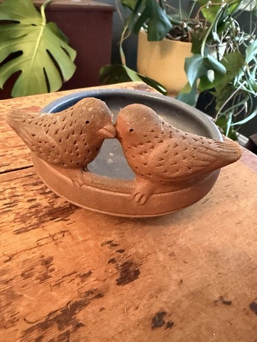 Handcrafted pottery love birds - handcrafted,