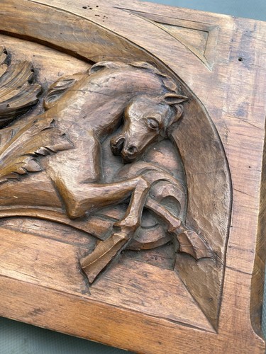 Antique carved wooden panel - carved,