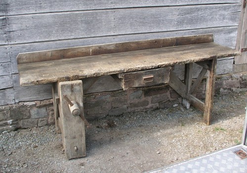 Vintage industrial workbench - vintage,