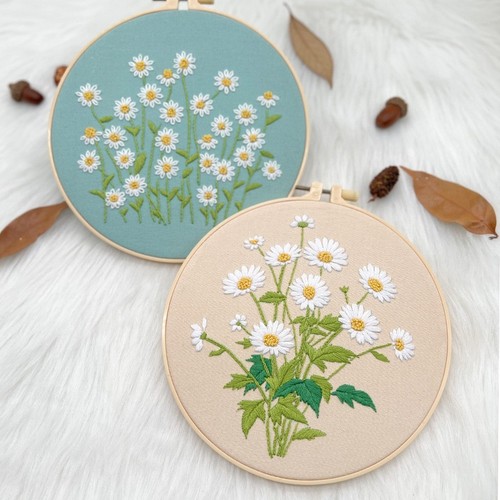 2pc daisies flower embroidery - daisies,