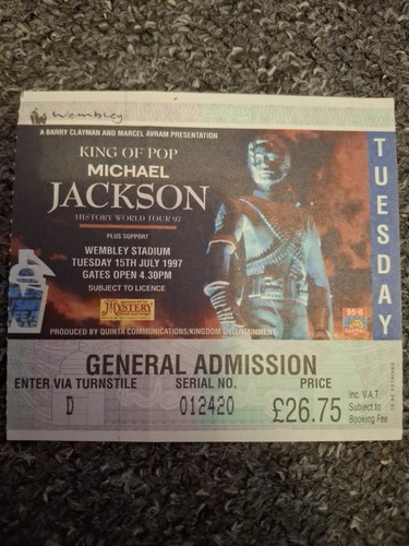 Michael jackson ticket stub - michael,