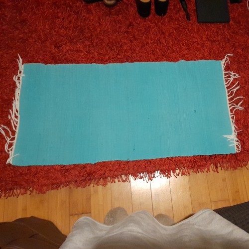 Turquoise runner rug - runner, 108cm