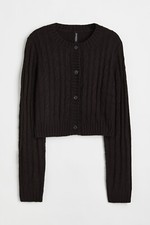 New with tag H&M cable knit cardigan black size S womens ladies