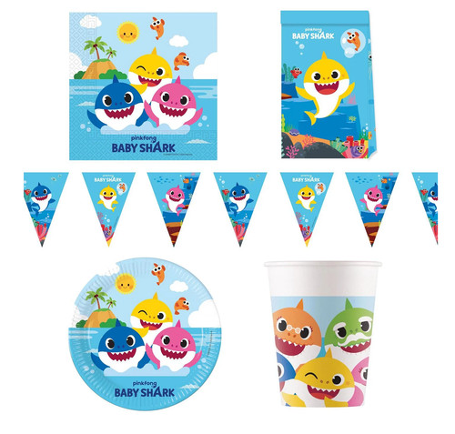 Baby shark party tableware - shark,