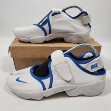 Vintage Nike Air Rift Mens Split Toe Trainers 2004 Rare - White/Blue -Size 10 UK