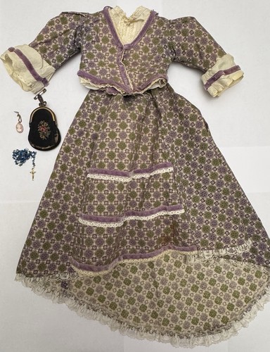 Antique 1870s bustle dress - bustle,