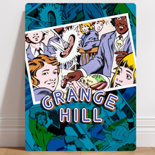 Grange Hill Aluminium Metal Sign Wall Art Poster Gift