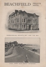 (cb55) Beachfield Private Hotel The Promenade Penzance - Cornwall Postcard
