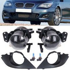 For BMW E60 03-2009 M Sport Bumper Fog Light Lamp w/Bulbs Cover Grill Bezel Set