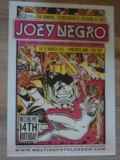 JOEY NEGRO Concert poster - Glasgow 2015 live music show tour - Gig memorabilia.