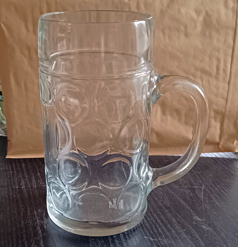 Clear dimpled glass beer - dimpled,