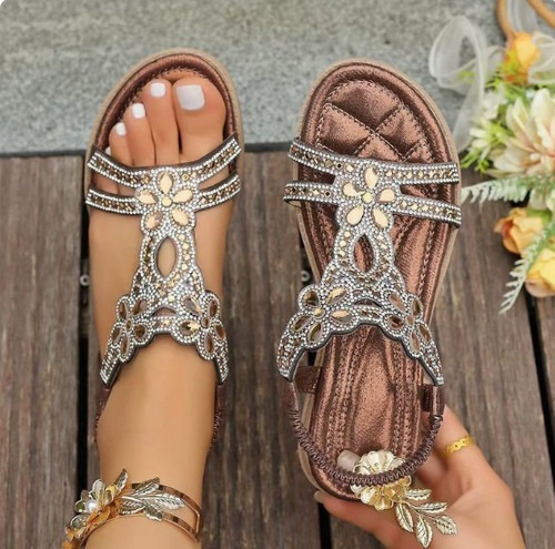 Womens sandals flowers elastic - womens,