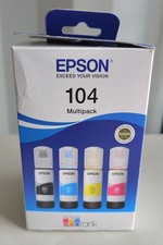 Epson 104 Ink Bottle Set Ecotank Printers Multipack Black Cyan Yellow Magenta