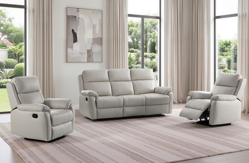 Grey italian leather seater - grey, 3