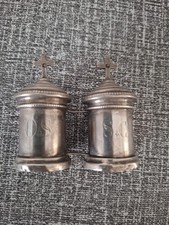 Antique French Religious Sterling Silver Holy Oil Ampoules France Province 19th