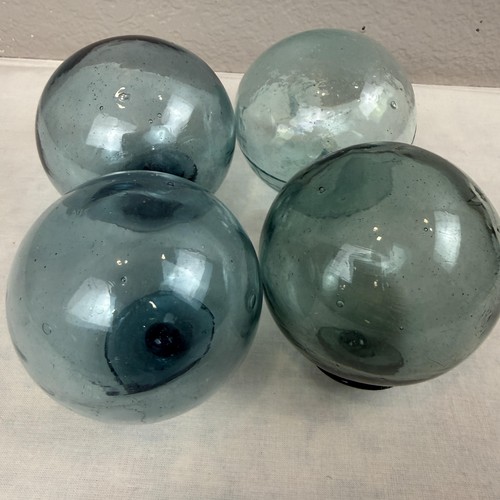 Blue green hand blown art - green,