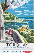 TX505 Vintage Torquay Travel Poster English Riviera British Railway A2/A3/A4