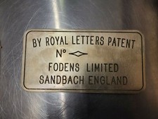 9" Foden Makers Plate 