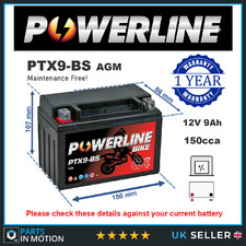 Replaces ytx9 motorcycle - ytx9-bs,