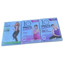 3 X 10 Minute Solution Fitness DVDs Lockbox Bootcamp, Yoga And Pilates