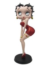 Betty Boop Classic Pose Red Glitter Dress 29cm Figurine Ornament