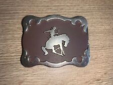 Vintage Western Cowboy Leather Trophy Buckle Design 38mm 1 1/2 inch tandy DR5
