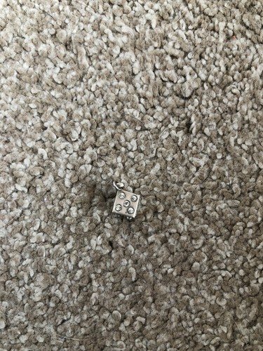 Sterling silver dice necklace - sterling,