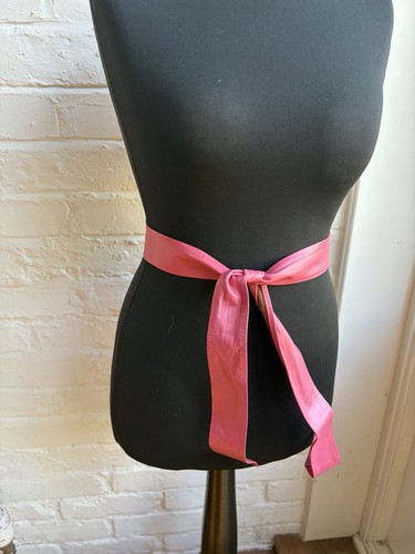 Vintage pink leather obi - pink,
