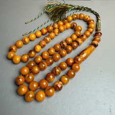 Handmade Antiq Amber Misbaha Tasbih Islamic Prayer Beads 8.9mm 32.5g