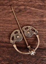 Medieval Goldsborough Fibula, Viking Brooch, brass Cloak Pin Reenactment Costume