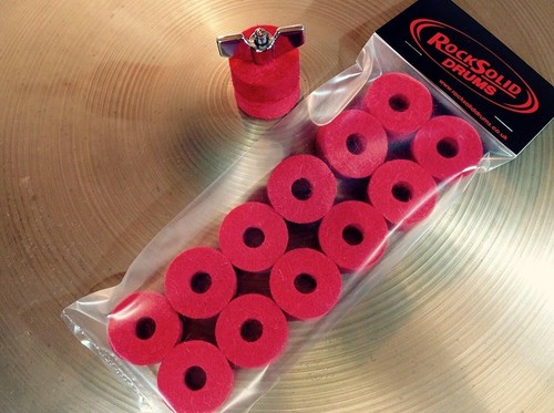 Red cymbal felts - red,