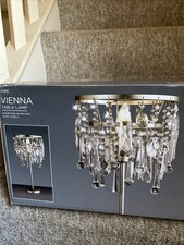 Next VIENNA Champagne Silver With Glass Jewels Table Lamp Elegant Home Decor