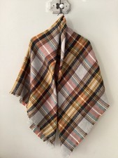 Extra Large Zara Autumn Colours Checked Scarf/Shawl/Wrap , approx 56” x 56”, Goo