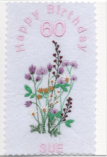 Hand made embroidered birthday - hand,