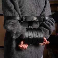 PU Leather Black Wrist Cuffs