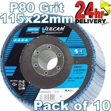 Norton Vulcan 10x Flap Discs 115x22mm P80 Grit aggressive cutting performance
