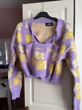 Cider Shop Delightful Day Purple Two Piece with Cardigan and Cami