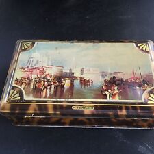 Vintage 1955 Advertising Toffee Tin BLUE BIRD Assorted TOFFEES VENICE Lithograph